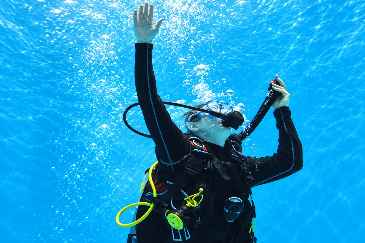 Scuba diving — illustrative AI edit based on a real photograph; not an Istanbul trip photograph