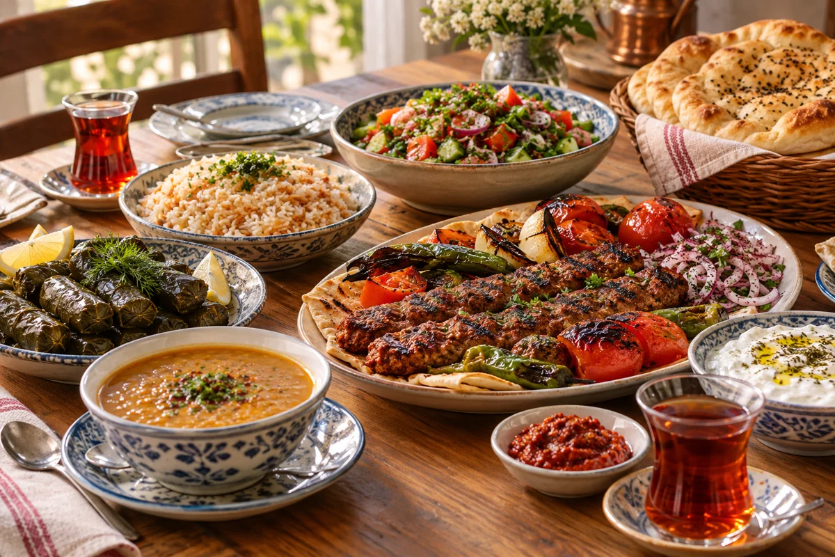 المأكولات التركية — صورة توضيحية مولدة